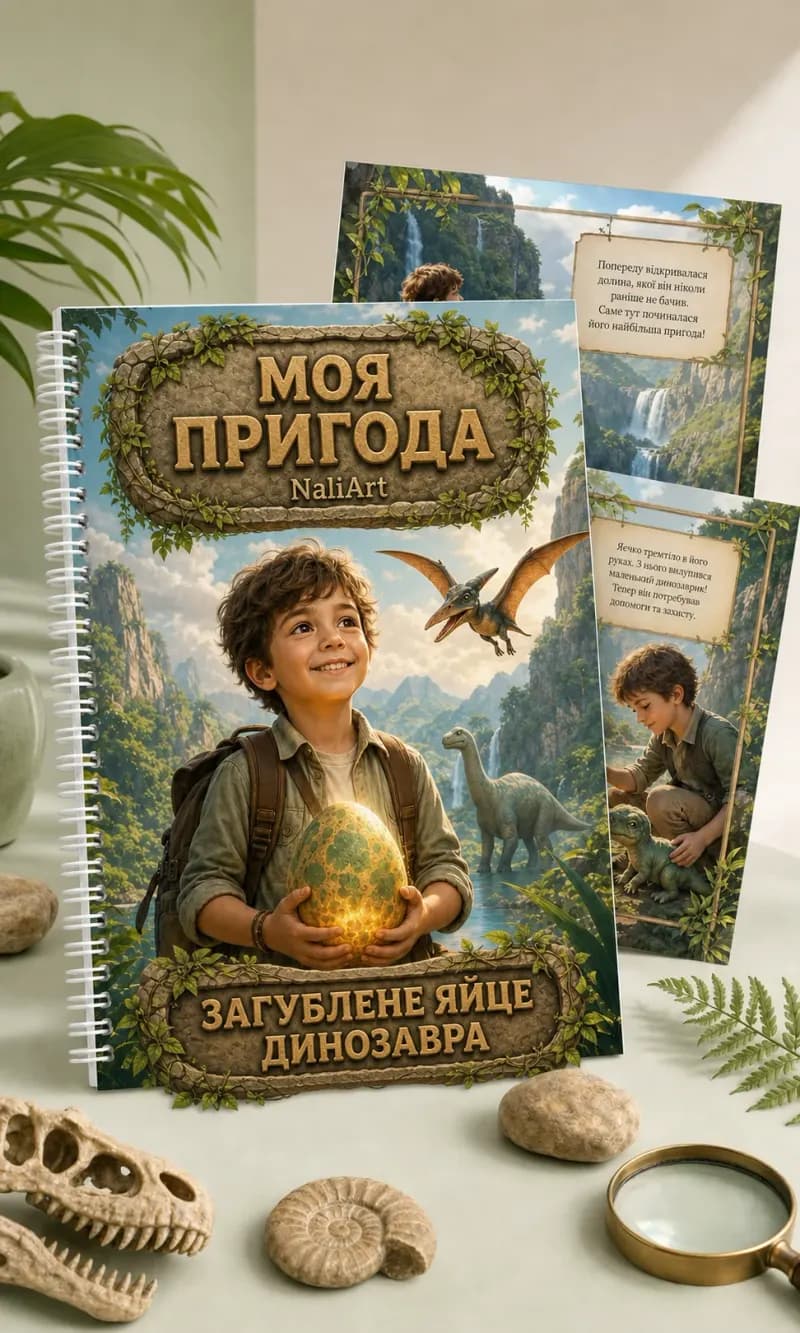 Кольорова книга-пригода «Загублене яйце динозавра»