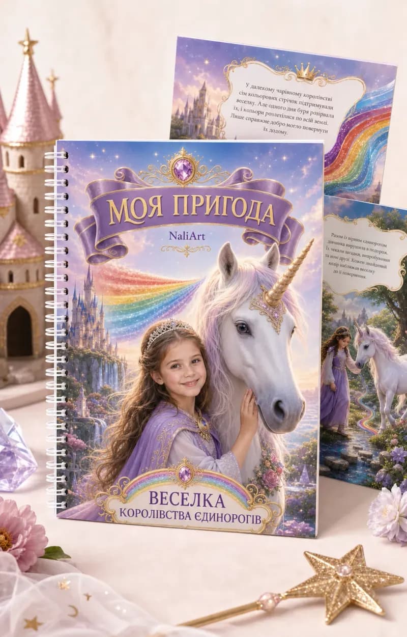 Кольорова книга-пригода «Веселка королівства єдинорогів»
